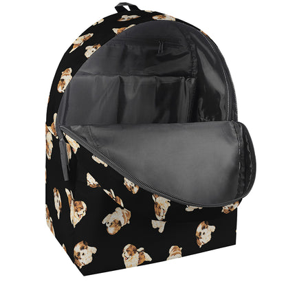 Shih Tzu Puppy Pattern Print Backpack