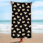 Shih Tzu Puppy Pattern Print Beach Towel