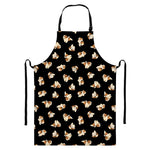 Shih Tzu Puppy Pattern Print Bib Apron With Pocket