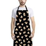 Shih Tzu Puppy Pattern Print Bib Apron With Pocket
