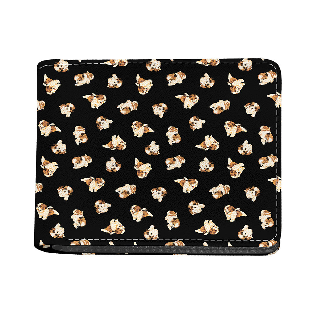 Shih Tzu Puppy Pattern Print Bifold Wallet