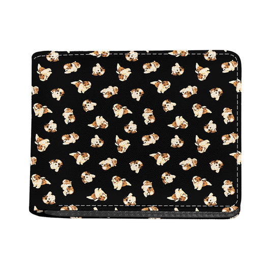 Shih Tzu Puppy Pattern Print Bifold Wallet