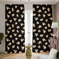 Shih Tzu Puppy Pattern Print Dimout Pencil Pleat Curtains
