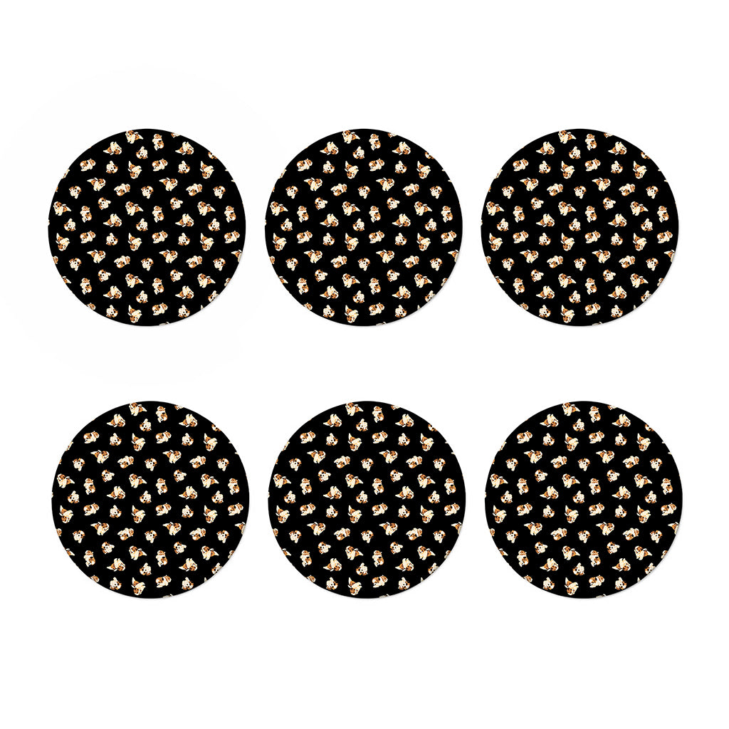 Shih Tzu Puppy Pattern Print Coaster Set