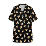 Shih Tzu Puppy Pattern Print Cotton Hawaiian Shirt