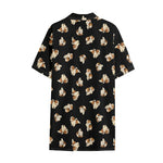 Shih Tzu Puppy Pattern Print Cotton Hawaiian Shirt