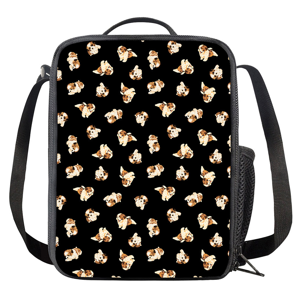 Shih Tzu Puppy Pattern Print Crossbody Lunch Bag
