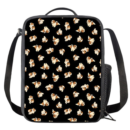Shih Tzu Puppy Pattern Print Crossbody Lunch Bag