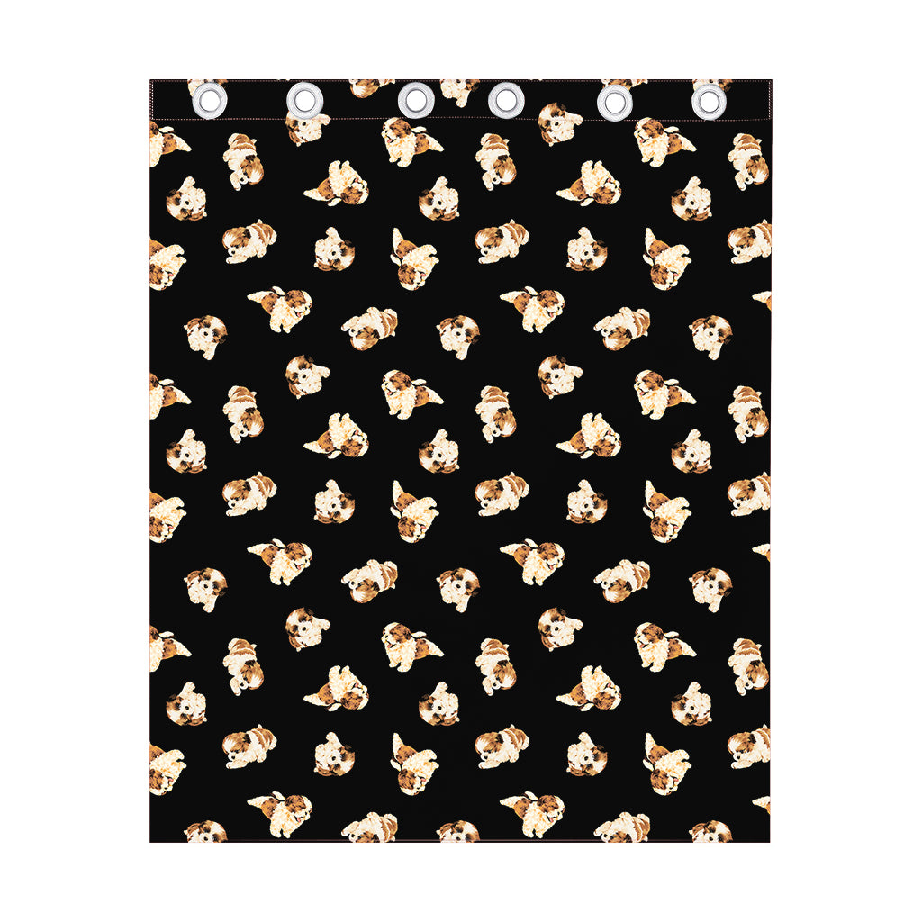 Shih Tzu Puppy Pattern Print Curtain