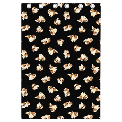 Shih Tzu Puppy Pattern Print Curtain