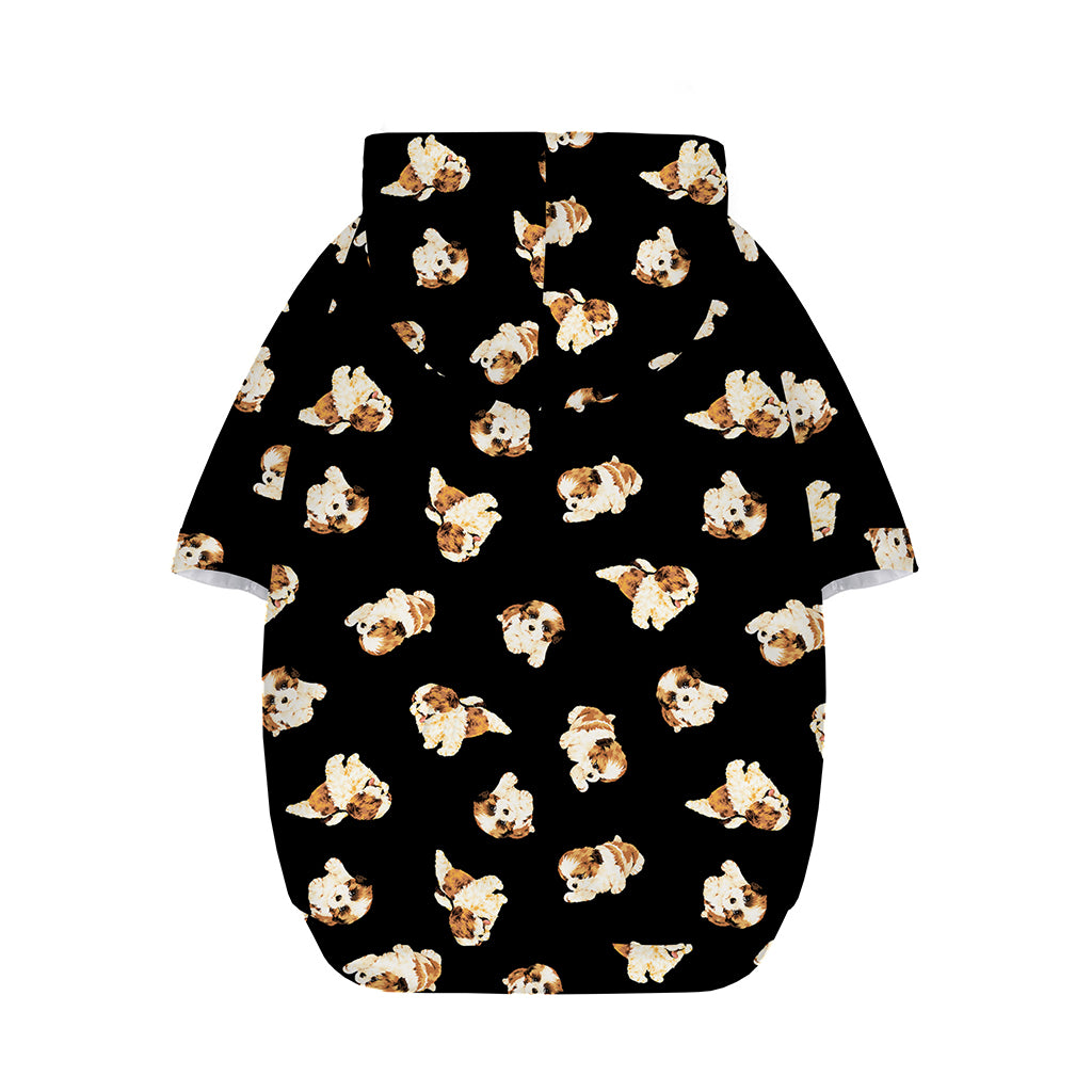 Shih Tzu Puppy Pattern Print Dog Zip Up Hoodie