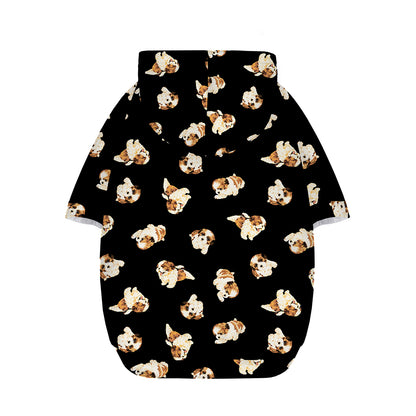 Shih Tzu Puppy Pattern Print Dog Zip Up Hoodie