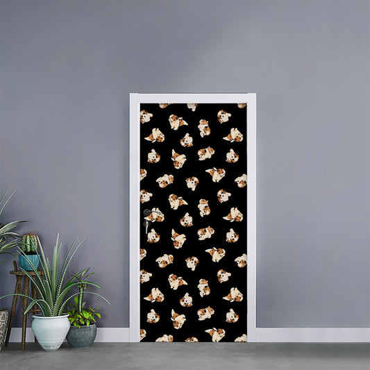 Shih Tzu Puppy Pattern Print Door Sticker