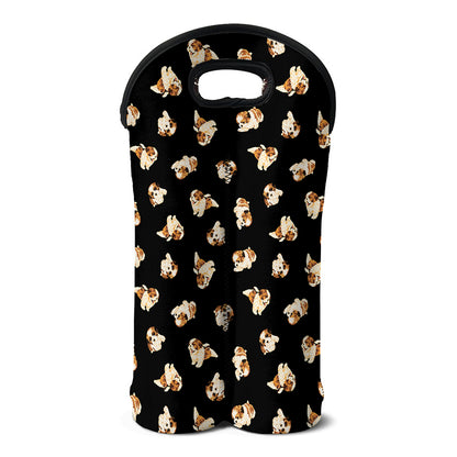 Shih Tzu Puppy Pattern Print Double Neoprene Wine Tote