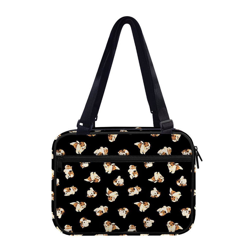 Shih Tzu Puppy Pattern Print Double Strap Bible Bag