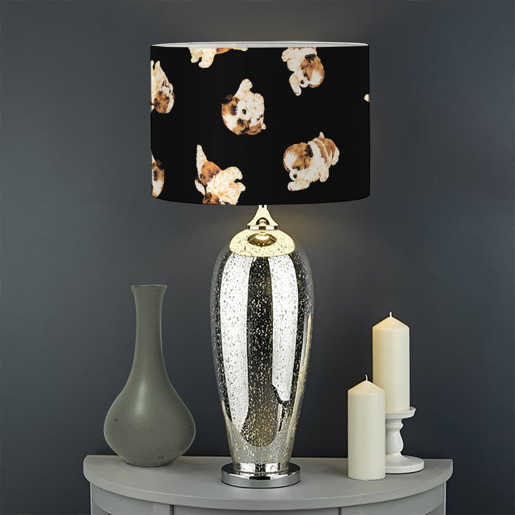 Shih Tzu Puppy Pattern Print Drum Lamp Shade