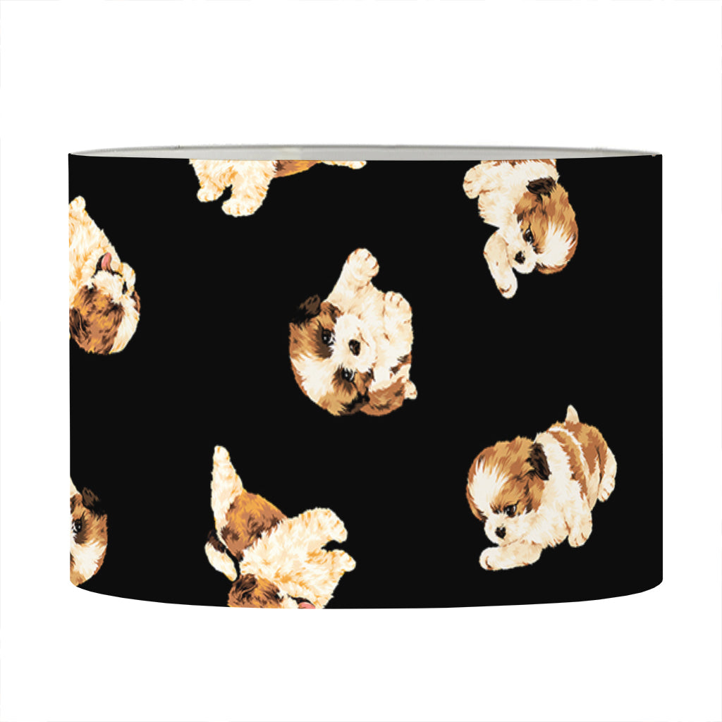 Shih Tzu Puppy Pattern Print Drum Lamp Shade