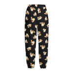 Shih Tzu Puppy Pattern Print Fleece Lined Knit Pants