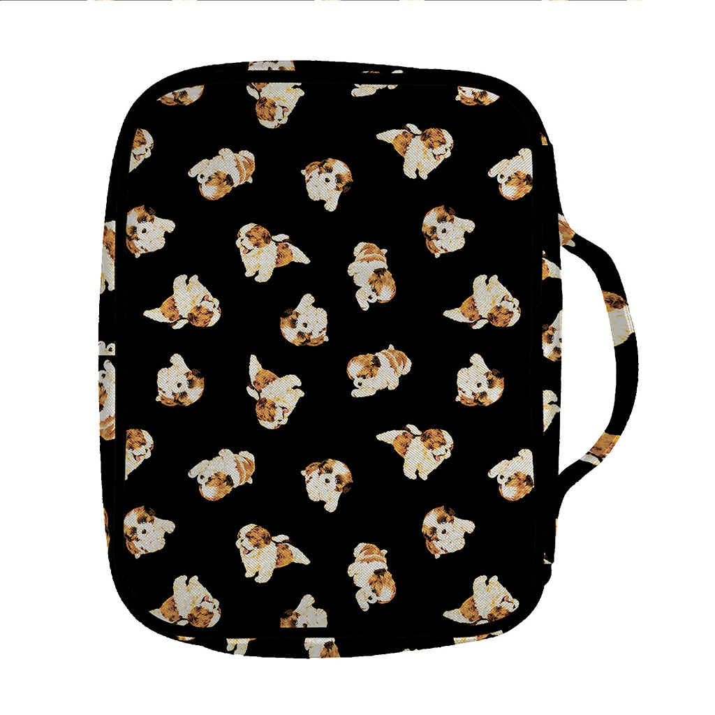 Shih Tzu Puppy Pattern Print Front Pocket Bible Bag