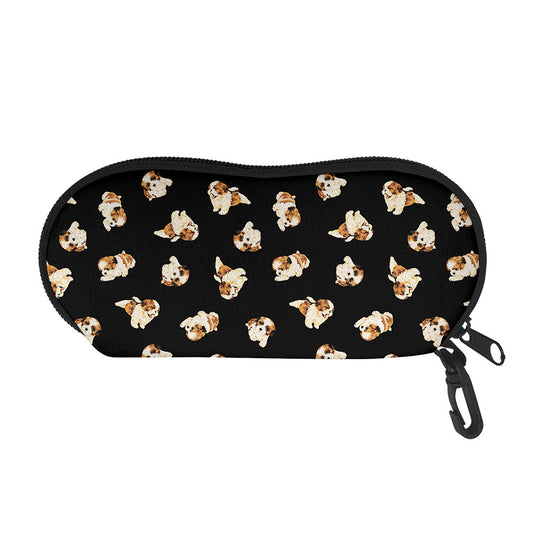 Shih Tzu Puppy Pattern Print Glasses Case
