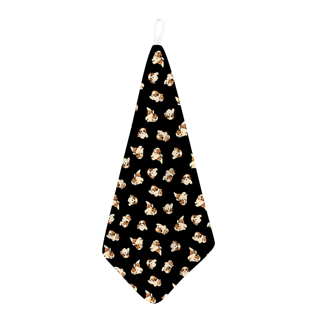 Shih Tzu Puppy Pattern Print Hand Towel