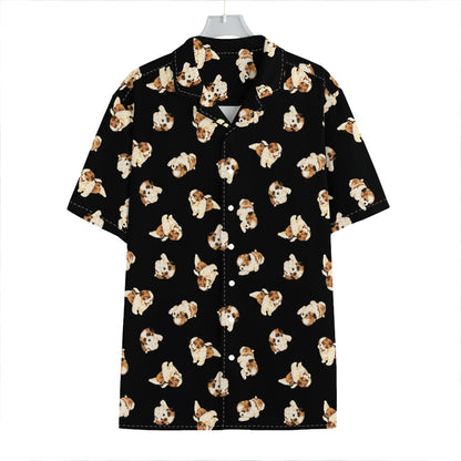 Shih Tzu Puppy Pattern Print Hawaiian Shirt