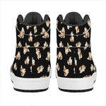 Shih Tzu Puppy Pattern Print High Top Leather Sneakers
