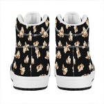 Shih Tzu Puppy Pattern Print High Top Leather Sneakers