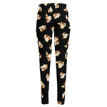 Shih Tzu Puppy Pattern Print High-Waisted Pocket Leggings