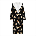 Shih Tzu Puppy Pattern Print Hooded Bathrobe