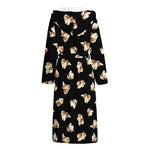 Shih Tzu Puppy Pattern Print Hooded Bathrobe