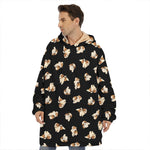 Shih Tzu Puppy Pattern Print Hoodie Blanket