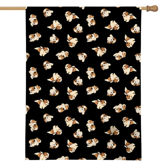 Shih Tzu Puppy Pattern Print House Flag