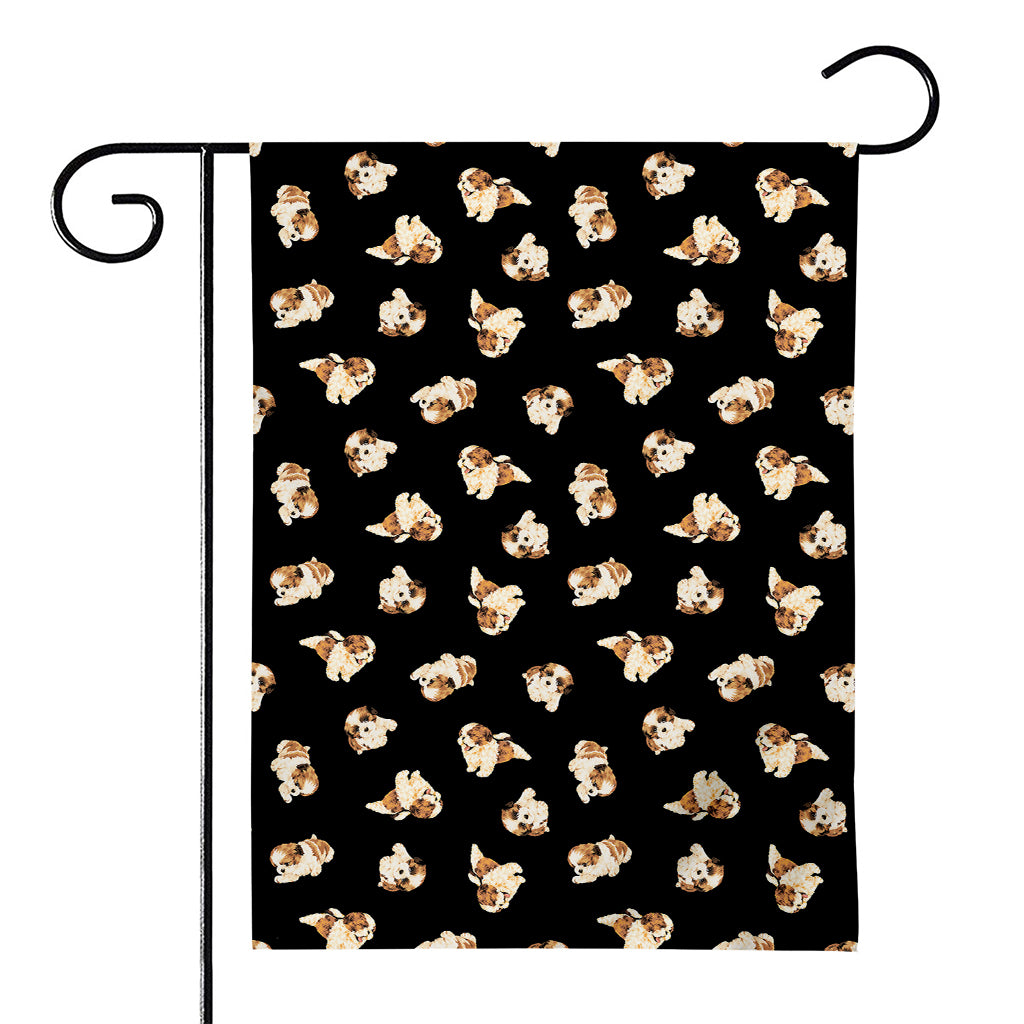 Shih Tzu Puppy Pattern Print House Flag