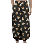 Shih Tzu Puppy Pattern Print Lantern Pants