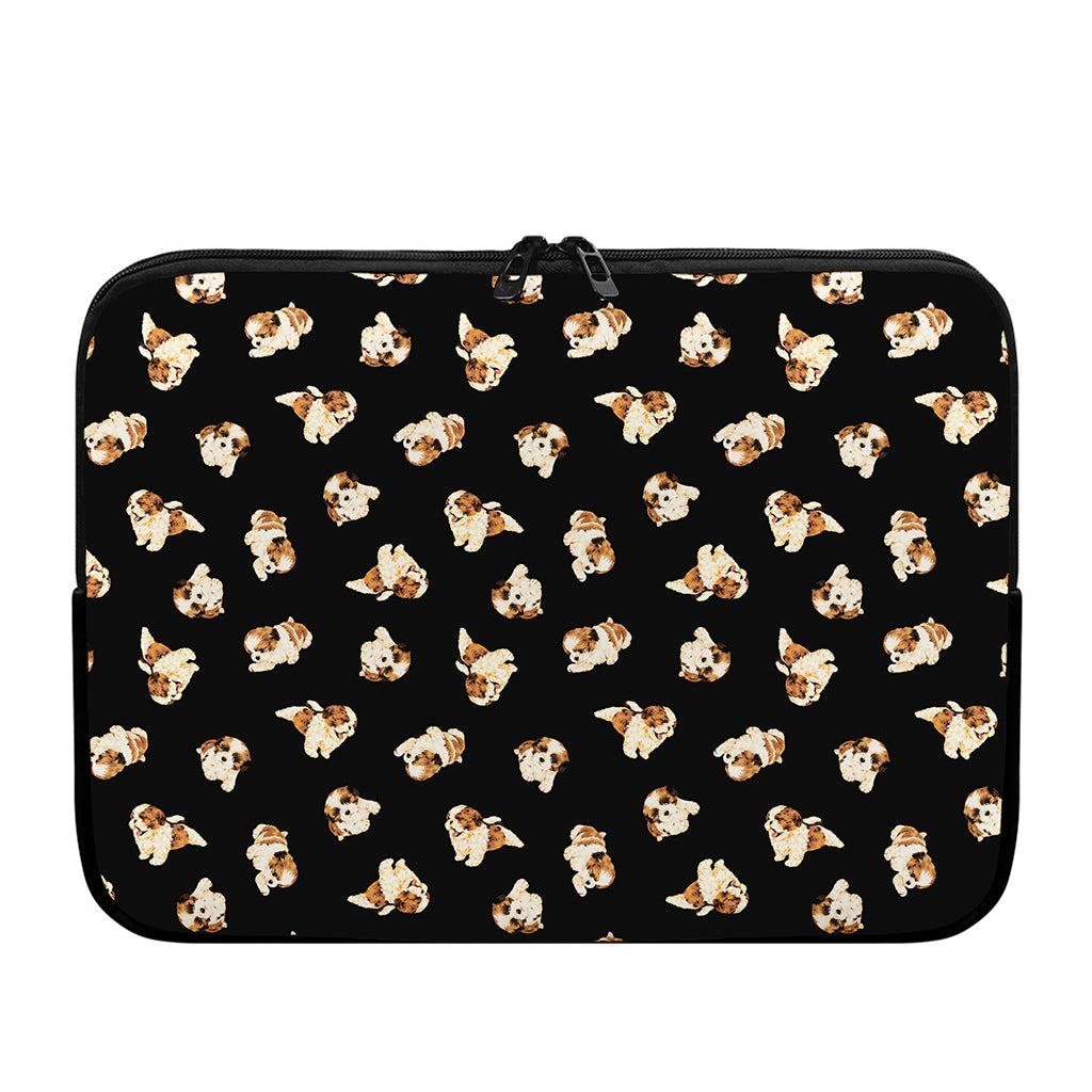 Shih Tzu Puppy Pattern Print Laptop Sleeve