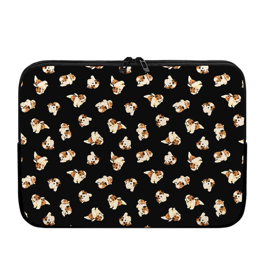 Shih Tzu Puppy Pattern Print Laptop Sleeve