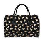Shih Tzu Puppy Pattern Print Leather Duffle Bag