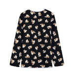 Shih Tzu Puppy Pattern Print Long Sleeve Short Coat