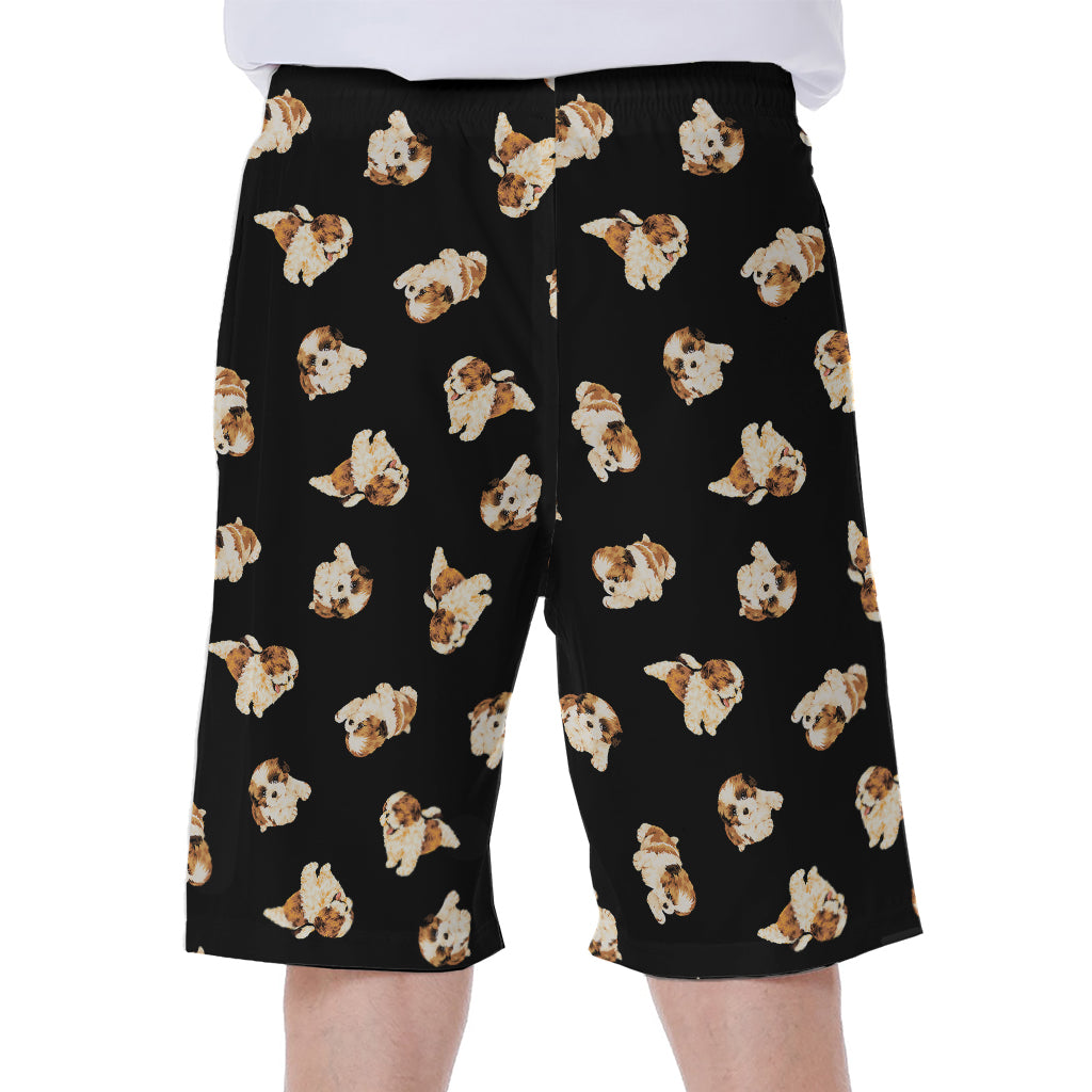Shih Tzu Puppy Pattern Print Men's Beach Shorts