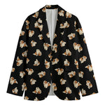 Shih Tzu Puppy Pattern Print Men's Cotton Blazer