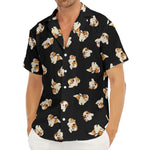 Shih Tzu Puppy Pattern Print Men's Deep V-Neck Shirt