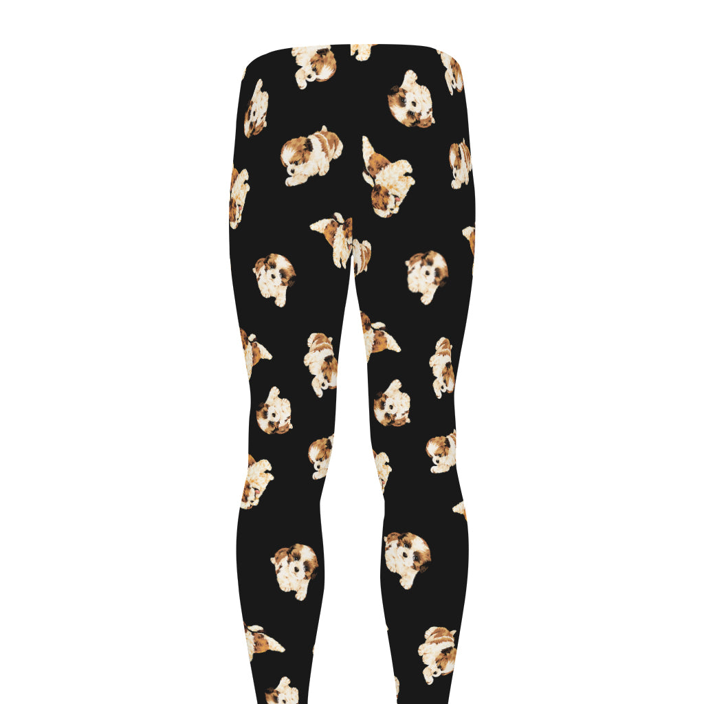 Shih Tzu Puppy Pattern Print Men's leggings