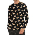 Shih Tzu Puppy Pattern Print Men's Long Sleeve Rash Guard