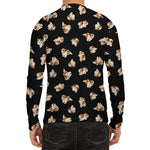 Shih Tzu Puppy Pattern Print Men's Long Sleeve Rash Guard