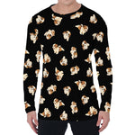 Shih Tzu Puppy Pattern Print Men's Long Sleeve T-Shirt