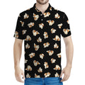 Shih Tzu Puppy Pattern Print Men's Polo Shirt