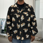 Shih Tzu Puppy Pattern Print Men's Shirt Jacket