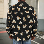 Shih Tzu Puppy Pattern Print Men's Shirt Jacket