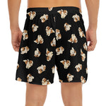 Shih Tzu Puppy Pattern Print Men's Split Running Shorts